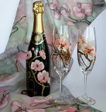 Decoupage butelek szampana