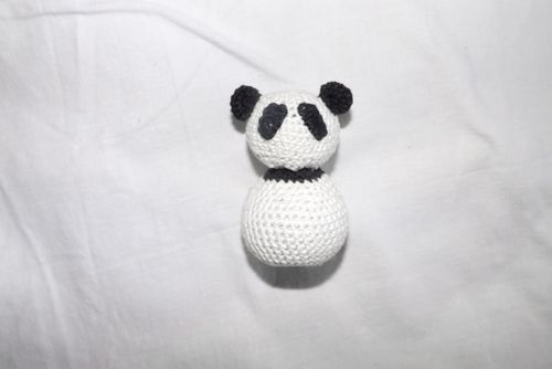 Dzianiny Panda Toy z własnymi rękami