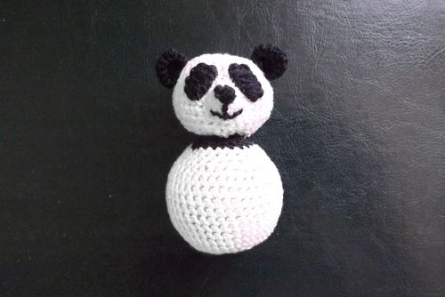 Dzianiny Panda Toy z własnymi rękami