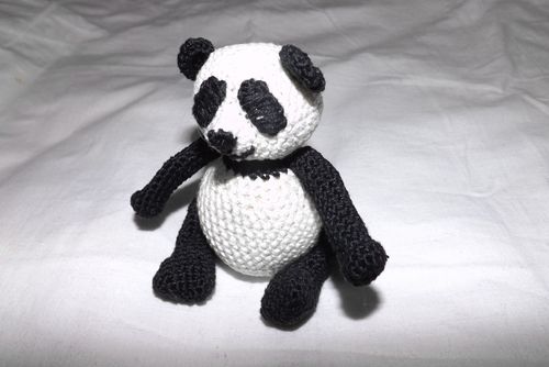 Dzianiny Panda Toy z własnymi rękami