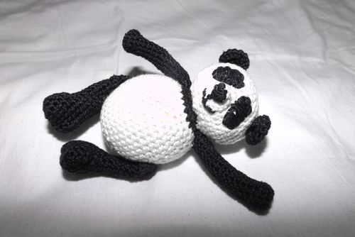 Dzianiny Panda Toy z własnymi rękami