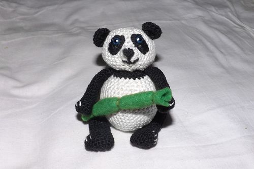 Dzianiny Panda Toy z własnymi rękami