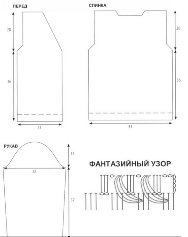 Bluzy, sukienki i kurtki dziane igłami: zdjęcia i diagramy