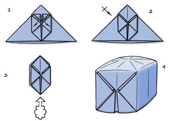 Modułowy origami Snowman bałwanek origami dla początkujących