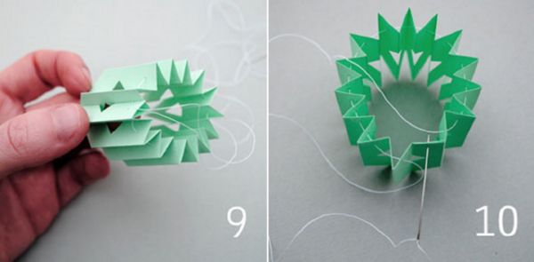 Piękne płatki śniegu na Nowy Rok 2017 własnymi rękami papieru - diagramy i zdjęcia etapami. Lekcje mistrzowskie dla dzieci na dużych płatkach śniegu w technice origami