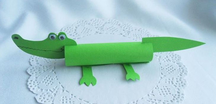 Krokodyl z kolorowego papieru własnymi rękami