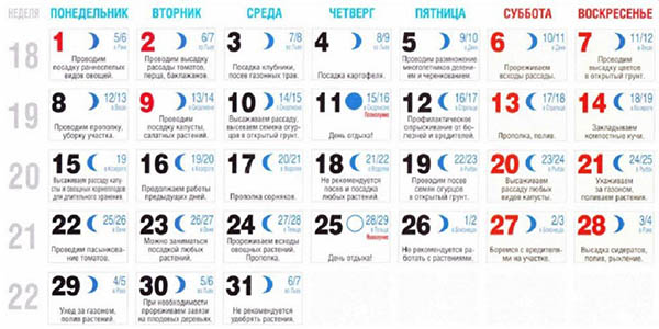 Kalendarz nasion księżycowych na maj 2017