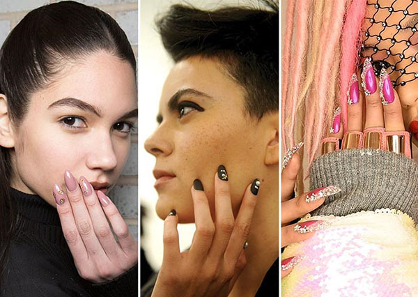 Brokat i kamienie Swarovskiego jako trend zimowego manicure 2016-2017