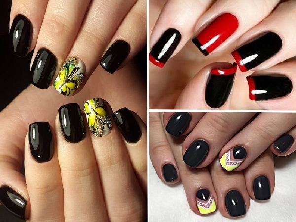 Manicure całkowity czarny - jesień trend-2016