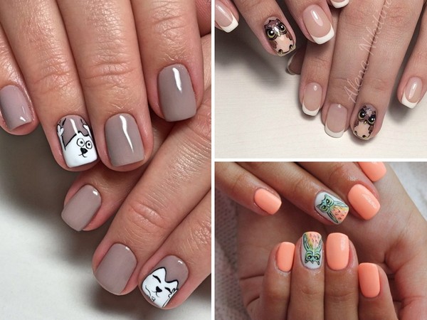 Nail art na jednym paznokcie - jesień trend-2016