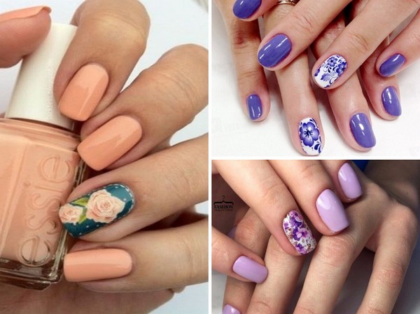 Nail art na jednym paznokcie - jesień trend-2016