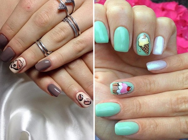 Nail art na jednym paznokcie - jesień trend-2016