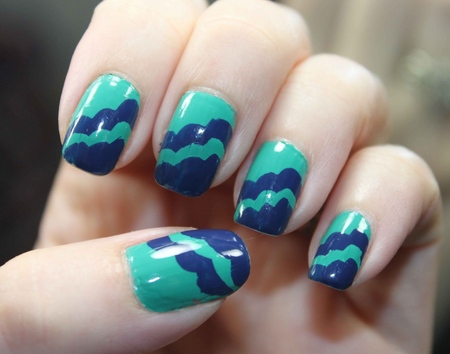 Stylowy i świeży manicure 2015: paznokcie w kolorze mięty, zdjęcie