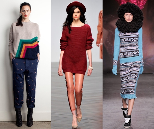 Dzianina zimowa 2014 - 2014: trendy i zdjęcia modnych ubrań z dzianin z 2014 roku