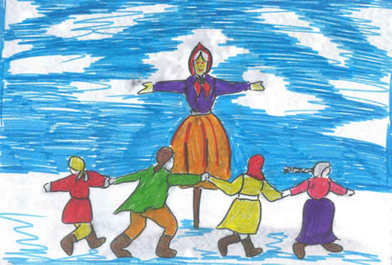 Jak narysować Shrovetide? Narysuj wiosenny wypoczynek z dziećmi