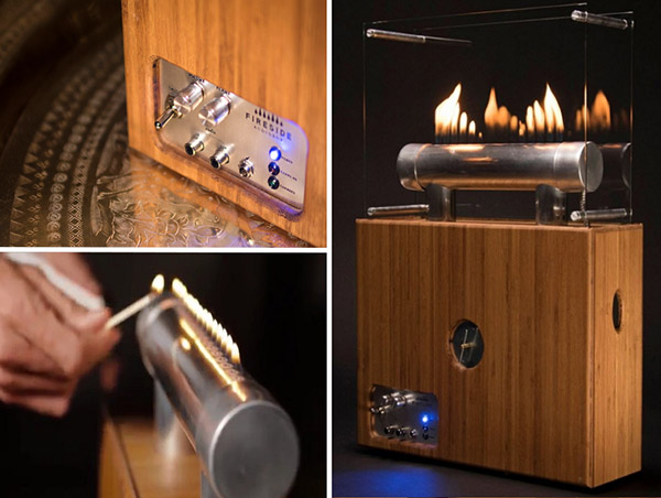 Magia ognia: kominek kolumnowy Fireside Audiobox