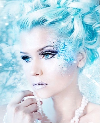 Makeup Snow Maiden na Nowy Rok: jak narysować, zdjęcie